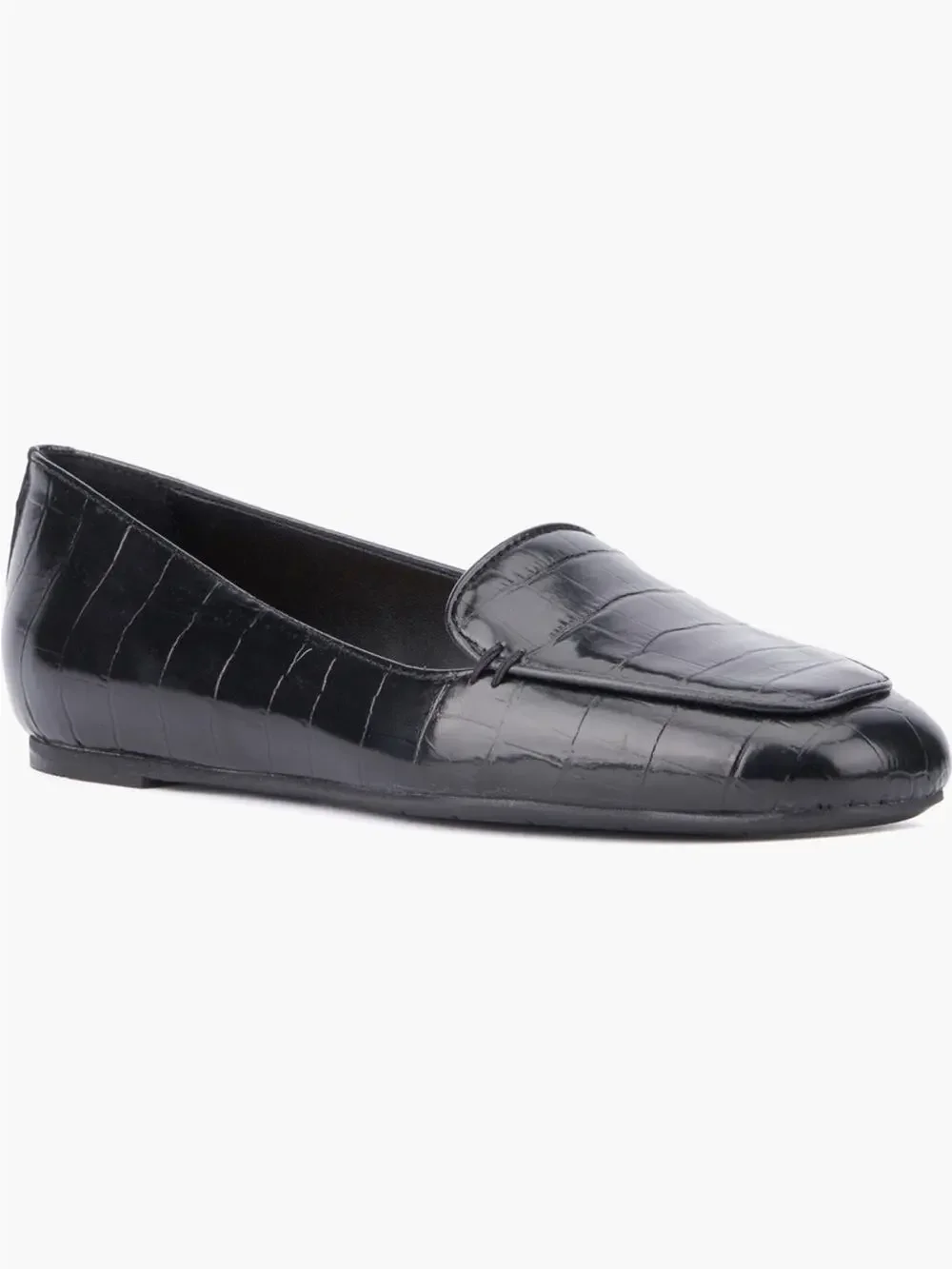 Aquatalia Judie Luxe Croc Embossed Flat Size 7.5 New